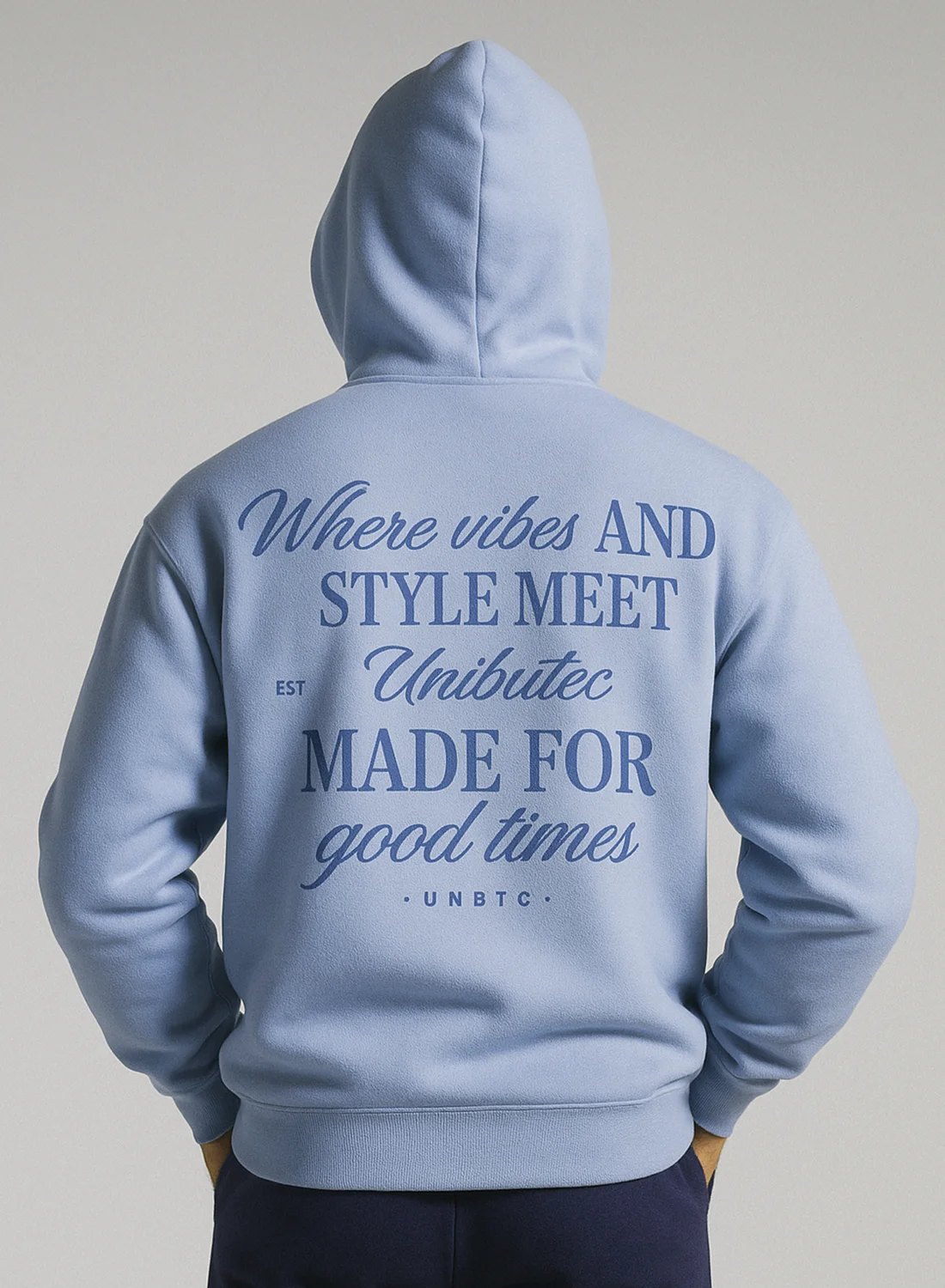 Moletom Premium Azul Arctico Vibes And Style