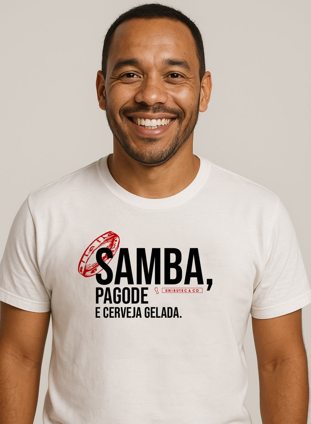 Camiseta Unibutec Basic Samba Pagode e Cerveja Gelada