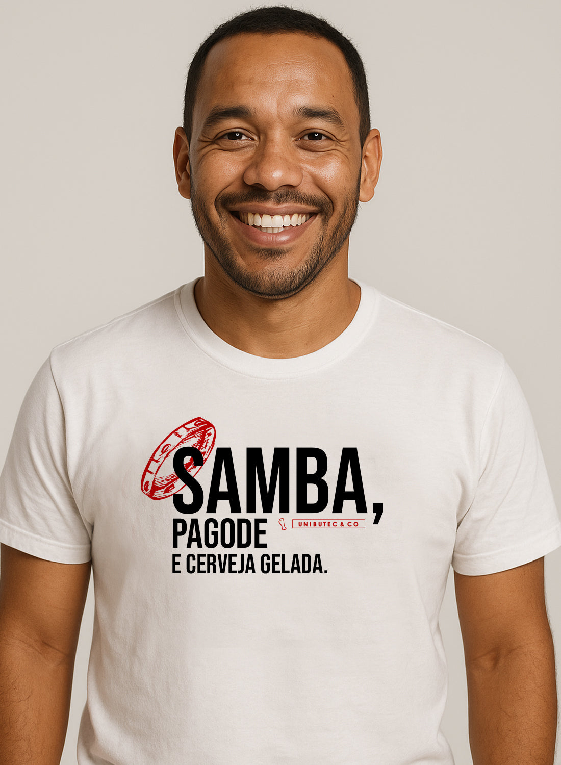 Camiseta Unibutec Basic Samba Pagode e Cerveja Gelada